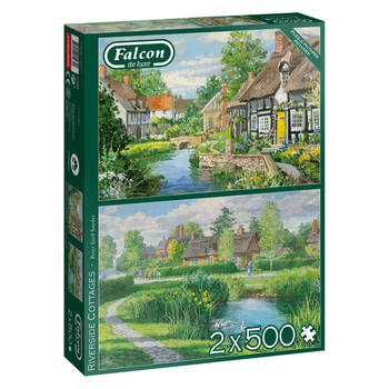 Jumbo puzzel Falcon Riverside Cottages - 2x 500 stukjes