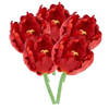 5x Kunstbloemen tulp rood 25 cm - Kunstbloemen