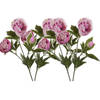4x Roze pioenrozen kunstbloemen takken 70 cm - Kunstbloemen