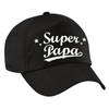 Super papa vaderdag cadeau pet zwart voor heren - Verkleedhoofddeksels