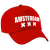 Amsterdam pet rood voor dames en heren - Verkleedhoofddeksels