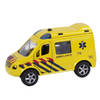 2-Play ambulance pull-back met licht en geluid 11 cm geel