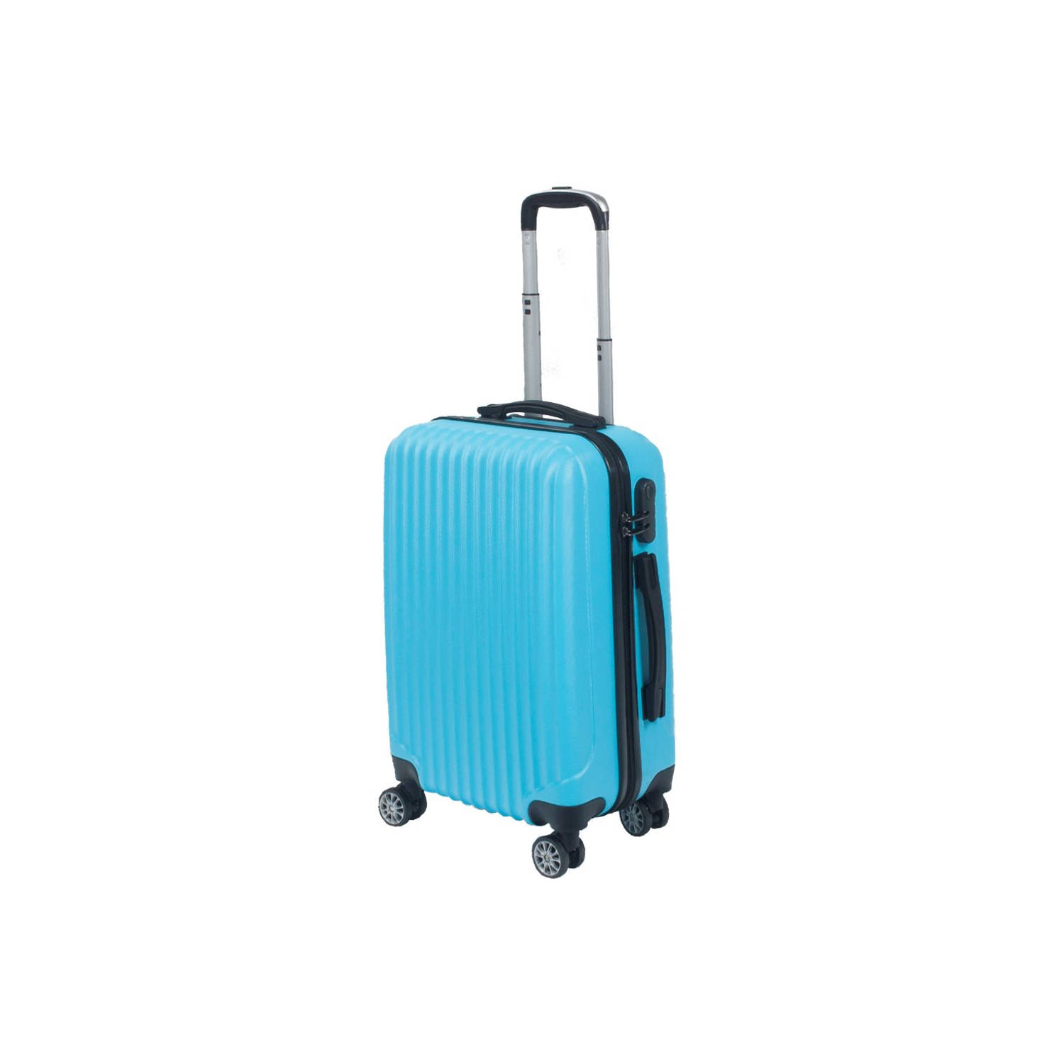 elegant ambitie interferentie Handbagage koffer 55cm blauw 4 wielen trolley met pin slot | Blokker