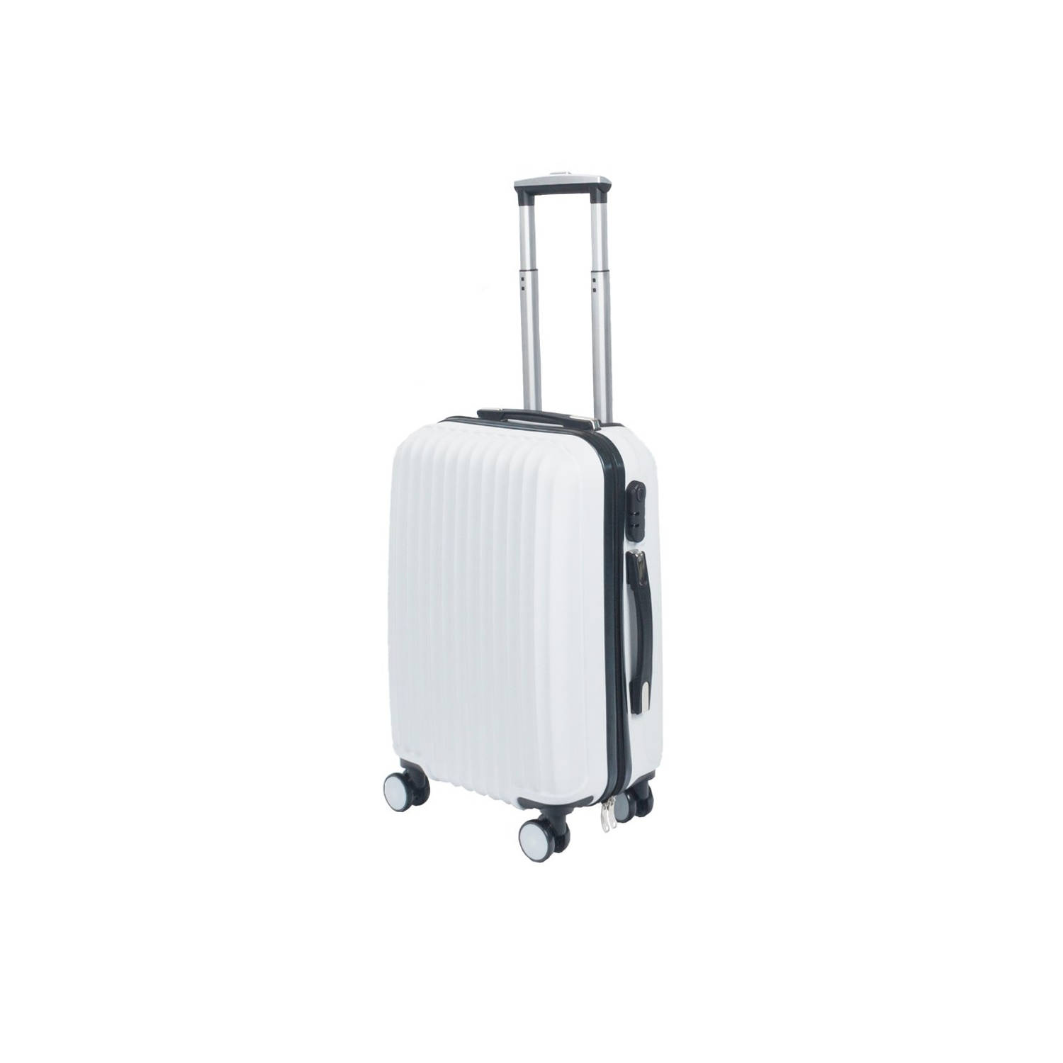 Aap Publiciteit Vooruit Handbagage koffer 55cm wit 4 wielen trolley met pin slot | Blokker