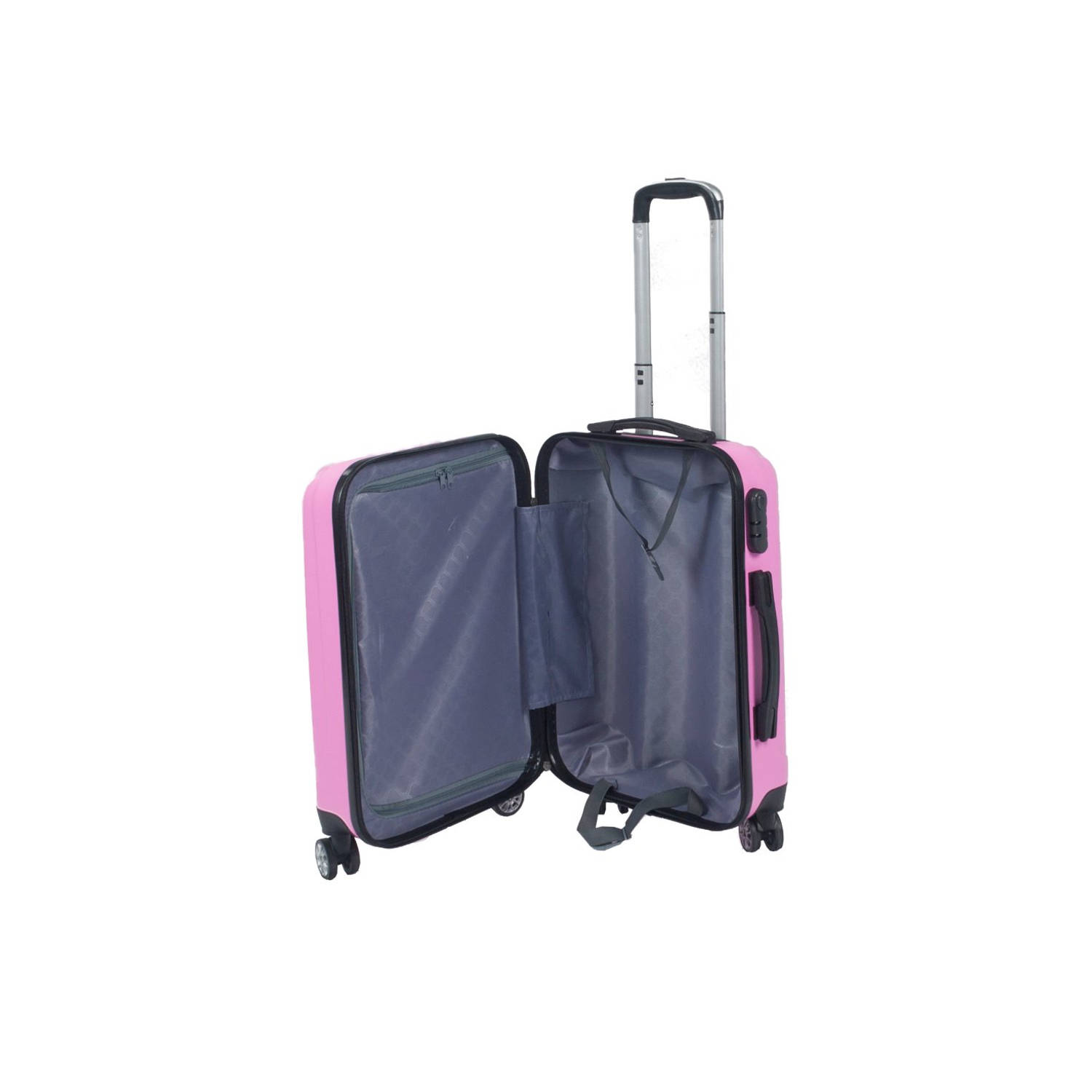 olifant privacy Openbaren Handbagage koffer 55cm roze 4 wielen trolley met pin slot | Blokker