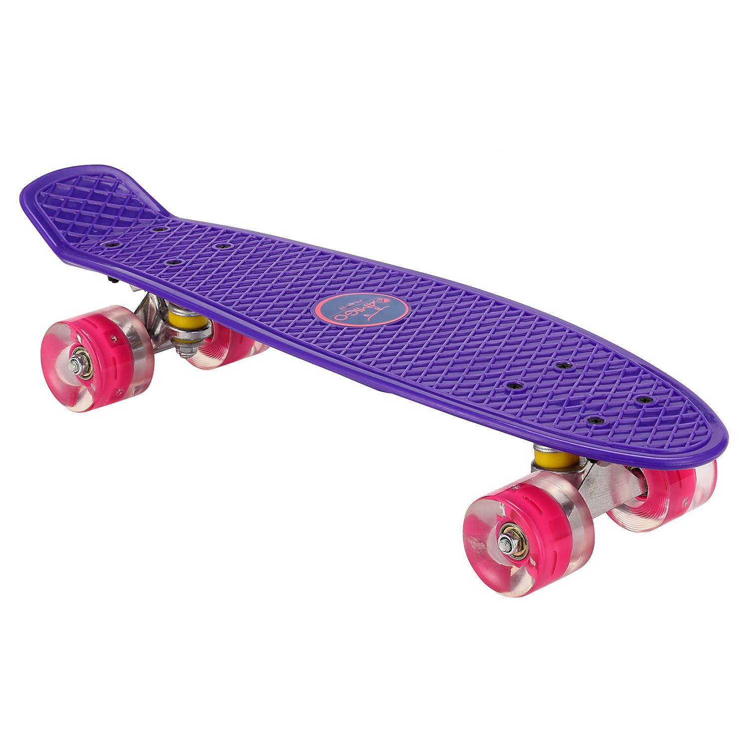 AMIGO skateboard met ledverlichting 55,5 cm paars-roze
