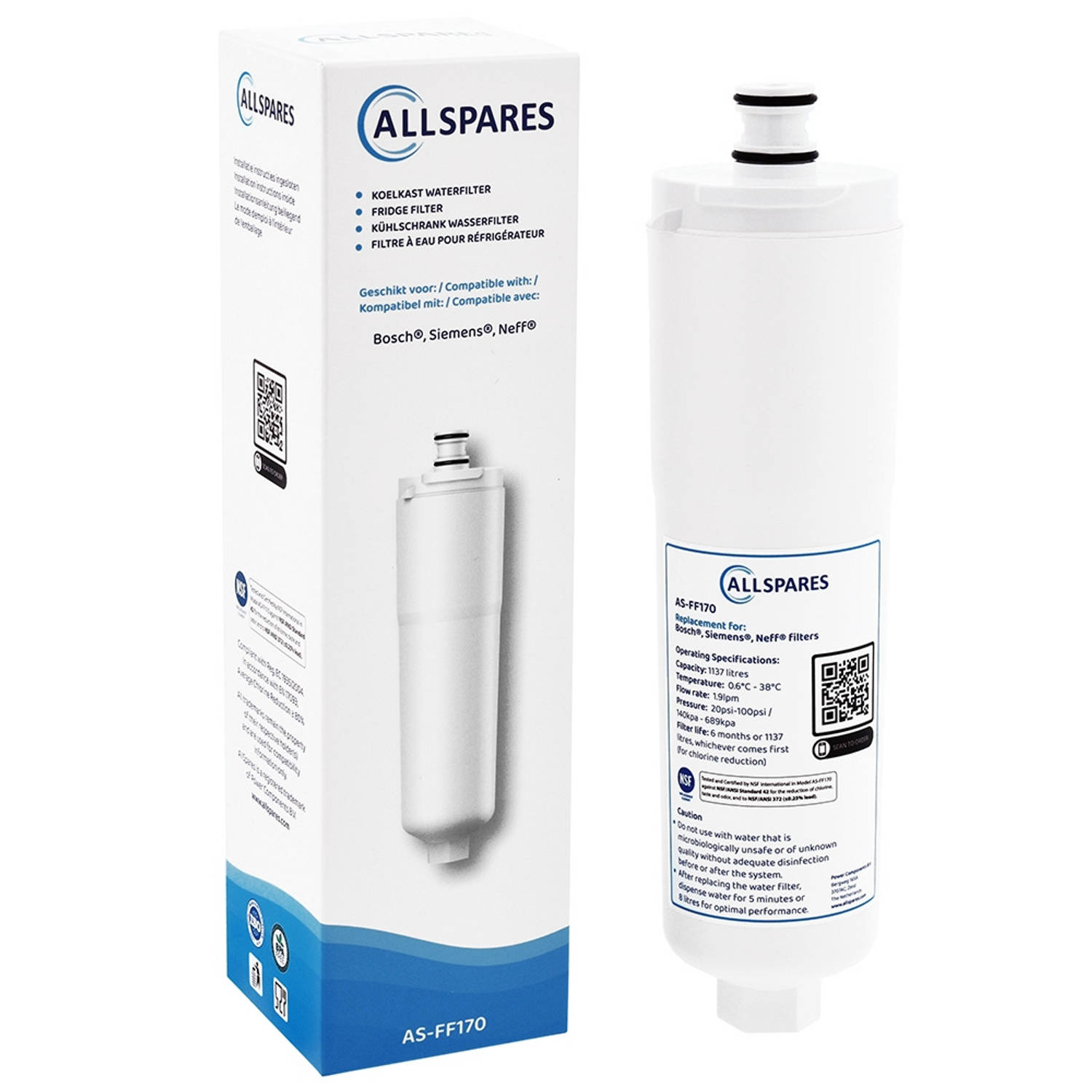 AllSpares Bosch-Siemens Waterfilter Koelkast CS-52