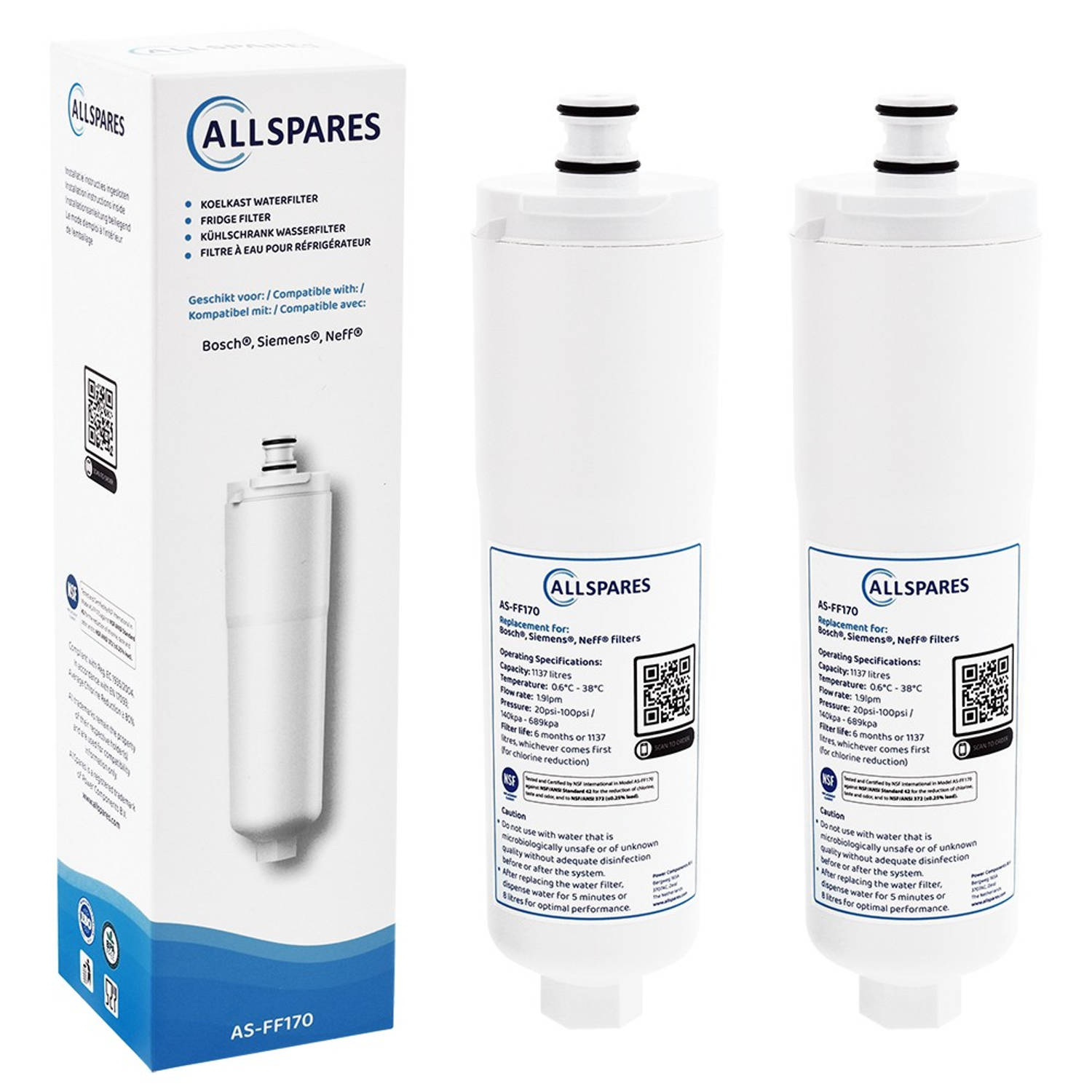 AllSpares Bosch-Siemens Waterfilter Koelkast (2St.) CS-52