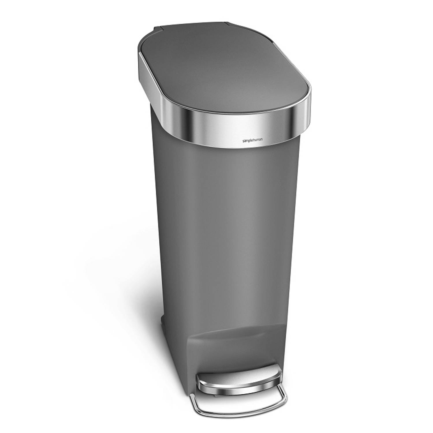 Weerkaatsing De gasten verdund Afvalemmer Slim - 40 liter - Grijs - Simplehuman | Blokker