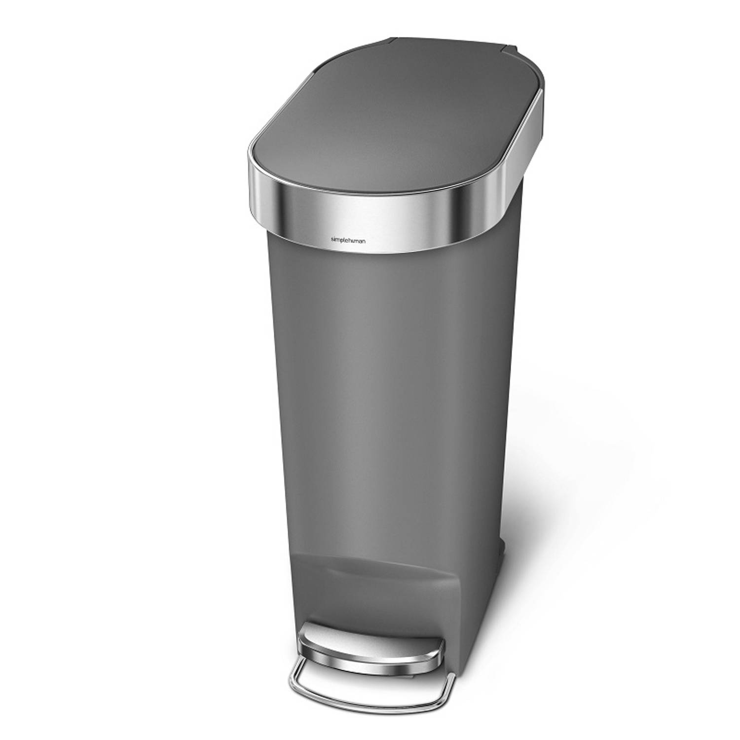 Spreek uit Klein gangpad Afvalemmer Slim - 40 liter - Grijs - Simplehuman | Blokker