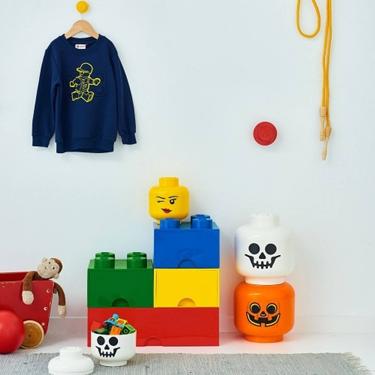 Omtrek BES Obsessie Opbergbox Iconic Hoofd Pompoen 24 cm, Oranje - LEGO | Blokker