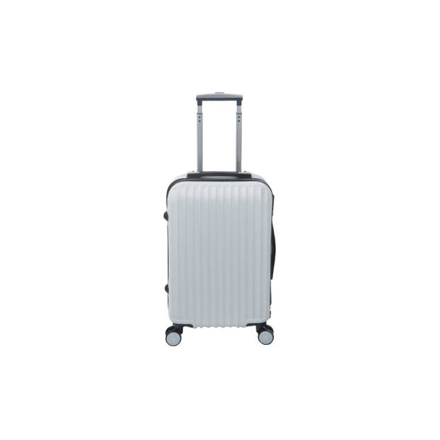 Handbagage koffer 55cm wit 4 wielen trolley met pin slot