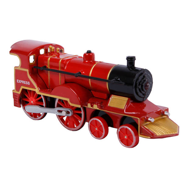 2-Play locomotief met licht en geluid pull-back 14 cm rood