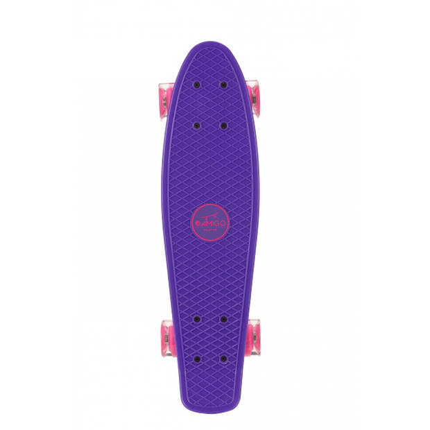 AMIGO skateboard met ledverlichting 55,5 cm paars/roze