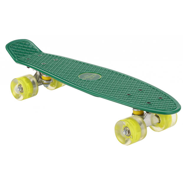 AMIGO skateboard met ledverlichting 55,5 cm groen/lime