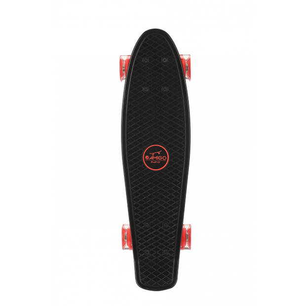 AMIGO skateboard met ledverlichting 55,5 cm zwart/rood
