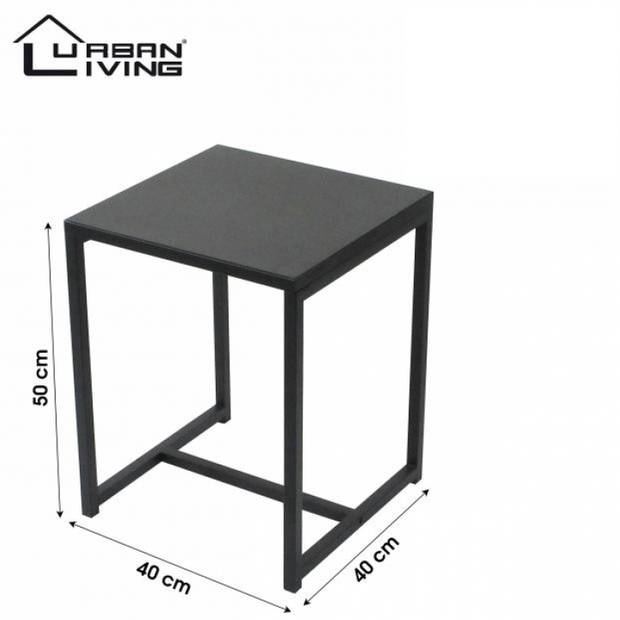 Urban Living Bijzettafel- Side table - Metalen blad - 40 x 40 x 50 cm