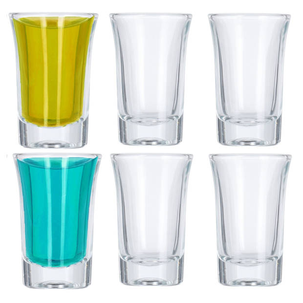 Shotglazen/borrelglaasjes - set van 24x st - 40 ml - glas - transparant - Shotglazen