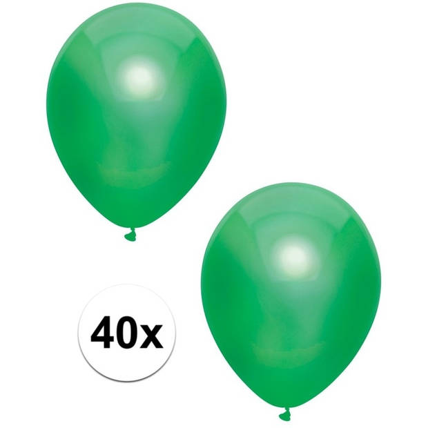 40x Donkergroene metallic heliumballonnen 30 cm - Ballonnen