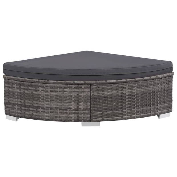 vidaXL 6-delige Loungeset met kussens poly rattan grijs