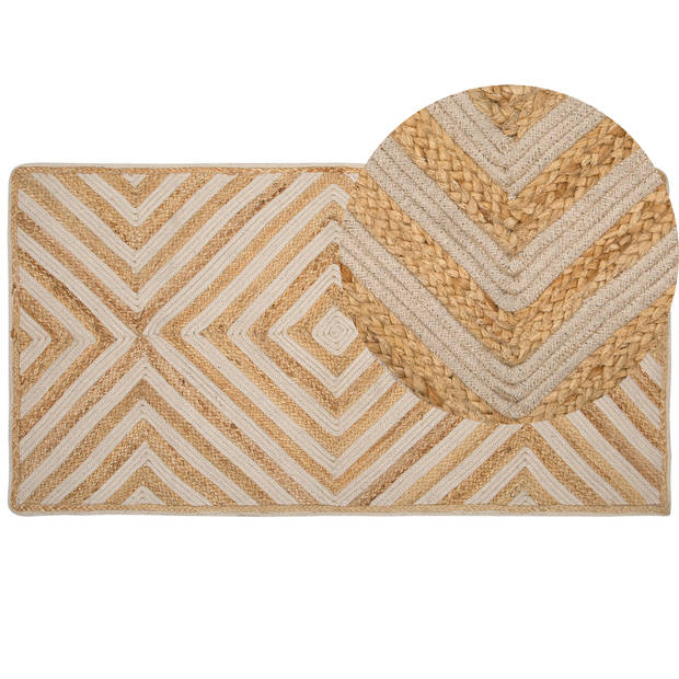 Beliani PIRLI - Laagpolig-Beige-Katoen, Jute