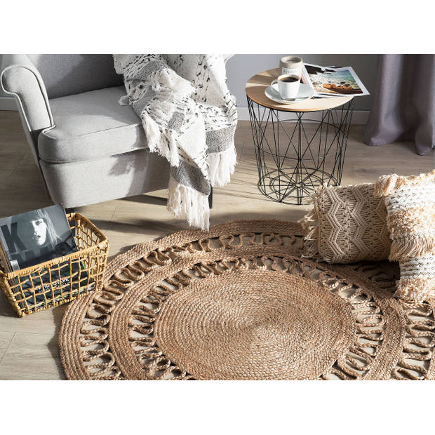 Beliani DIKILI - Laagpolig-Beige-Jute