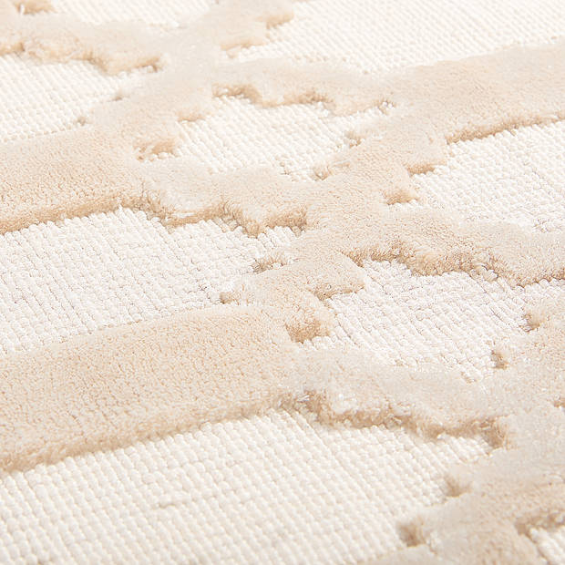 Beliani CIZRE - Laagpolig-Beige-Viscose