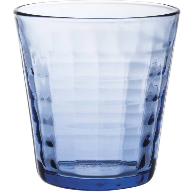 12x Drinkglazen/waterglazen blauw Prisme 275 ml - Drinkglazen