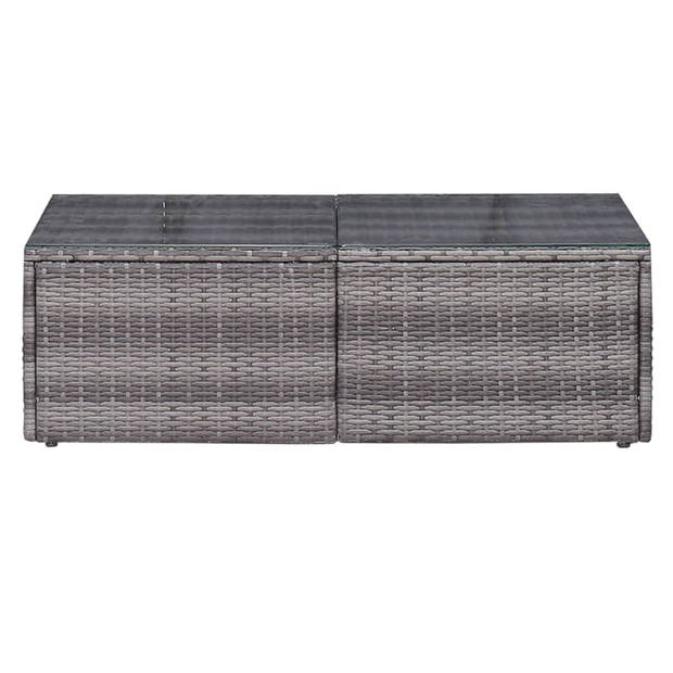 vidaXL 6-delige Loungeset met kussens poly rattan grijs