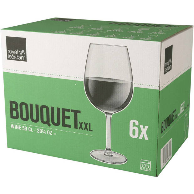 6x Luxe XXL wijnglazen 590 ml Bouquet - Wijnglazen