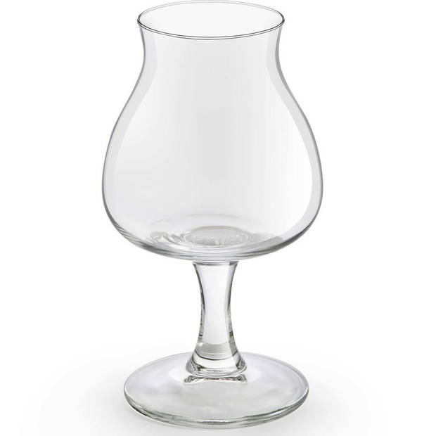 6x Speciaal bierglazen/tulpglazen transparant op voet 260 ml Lund - Bierglazen