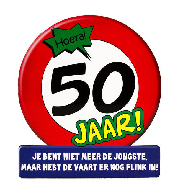 Stopbord wenskaart 50 jaar feestelijke kaart voor 50 verjaardag - Wenskaarten