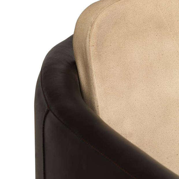 vidaXL Fauteuil echt leer tan en zwart