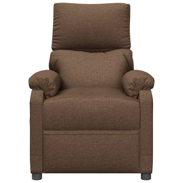 vidaXL Fauteuil verstelbaar stof bruin