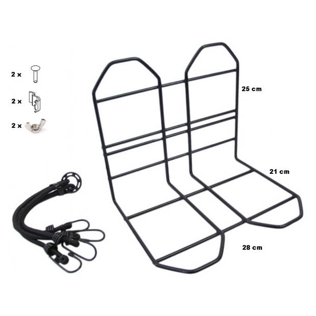 KGS Bagagerekje 28 cm Staal Zwart