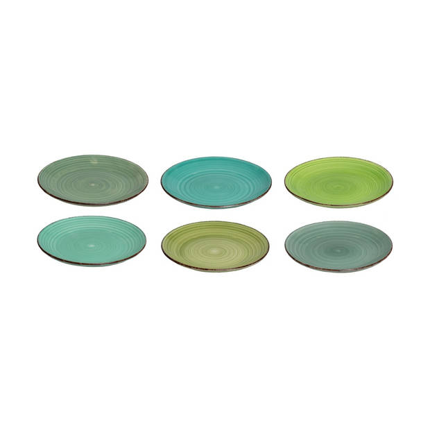 Studio Tavola Ontbijtborden Summer Green ø 19 cm - 6 stuks