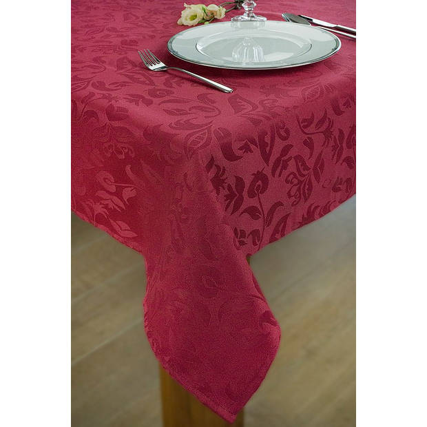 KOOK Tafelkleed Damast Rood 140 x 240 cm