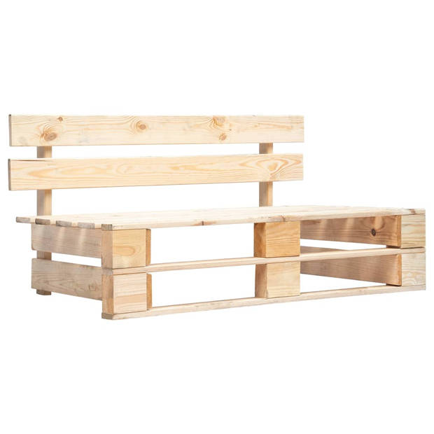 The Living Store Pallet Bank - Tuinbank - 110x66x65cm - Grenenhout - Grijs