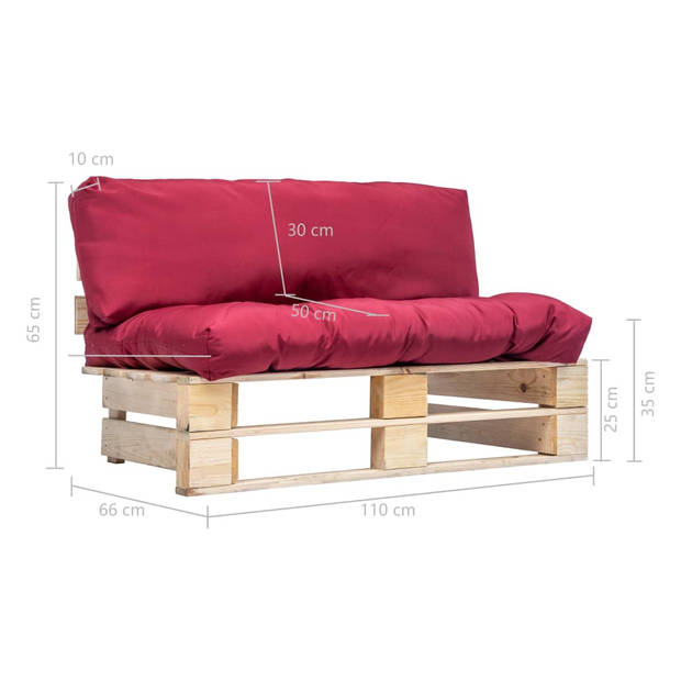 The Living Store Pallet Bank Tuinbank - 110 x 66 x 65 cm - Natuurlijk geïmpregneerd grenenhout