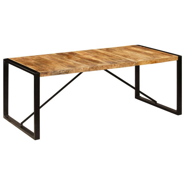 The Living Store Industriële Eetkamertafel - 200x100x75cm - Massief Mangohout