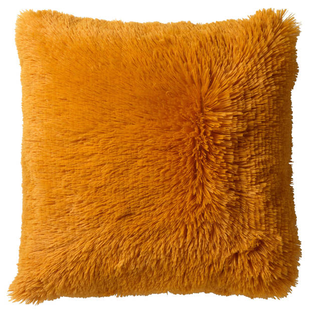 Dutch Decor - FLUFFY - Sierkussen 60x60 cm - superzacht - XL kussen - Golden Glow - geel