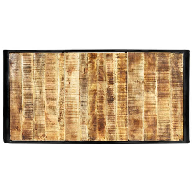 The Living Store Industriële Eettafel - 180 x 90 x 76 cm - Massief Ruw Mangohout