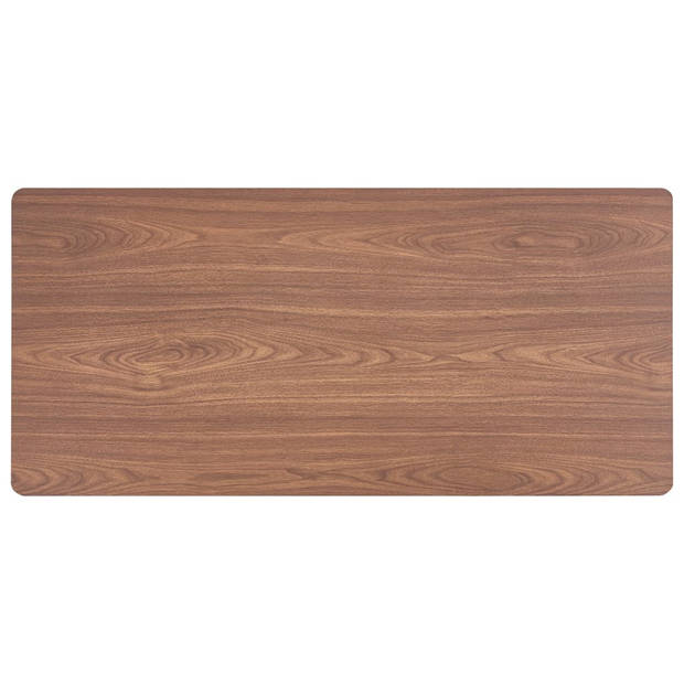 The Living Store Eettafel Tafel - 120 x 60 x 75 cm - Bruin met houtnerf en zwart - MDF tafelblad - Gepoedercoat staal