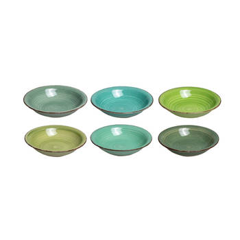 Studio Tavola Diepe Borden Summer Green ø 21 cm - 6 stuks