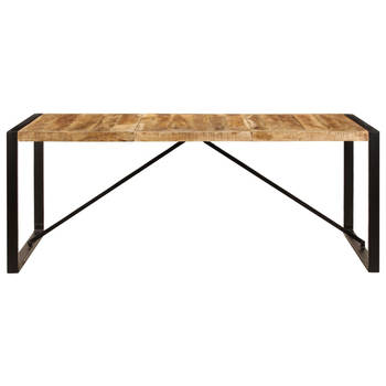 The Living Store Industriële Eetkamertafel - 200x100x75cm - Massief Mangohout