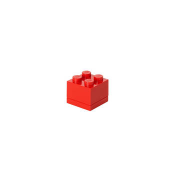 LEGO - Set van 2 - Opbergbox Mini 4, Rood - LEGO