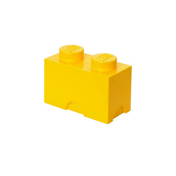 LEGO - Set van 2 - Opbergbox Brick 2, Geel - LEGO