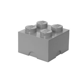 LEGO - Set van 4 - Opbergbox Brick 4, Grijs - LEGO