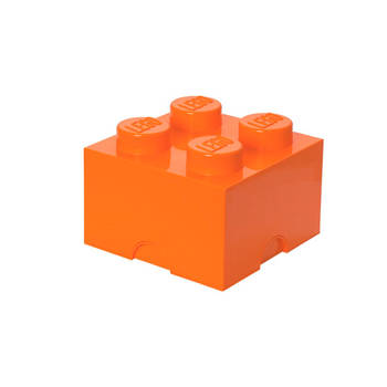 LEGO - Set van 2 - Opbergbox Brick 4, Oranje - LEGO