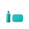 Lunchset Campus (pop-up drinkfles en lunchbox) - turquoise
